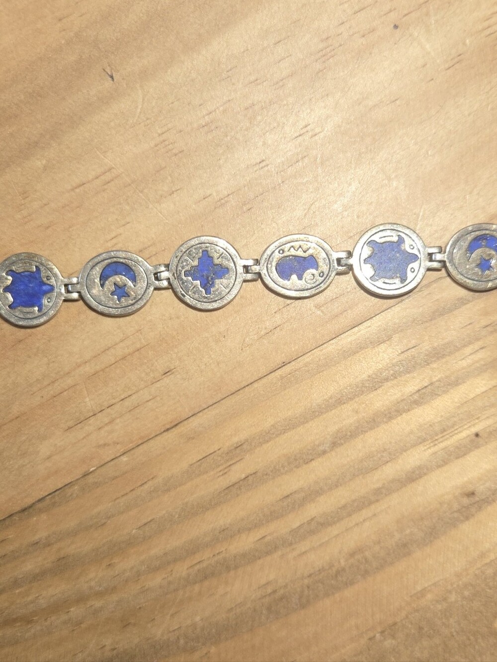 Unique Blue Lapis And Silver Bracelet